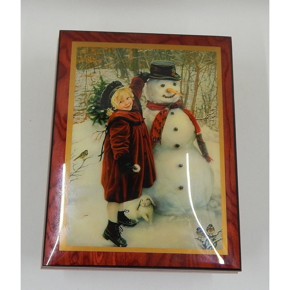 Ercolano Music Box Winter Friends Snowman Sandra Kuck Italy Play White Christmas